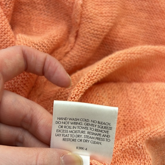 Eileen Fisher Orange Linen Blend Knit Cardigan Large - Picture 14 of 14